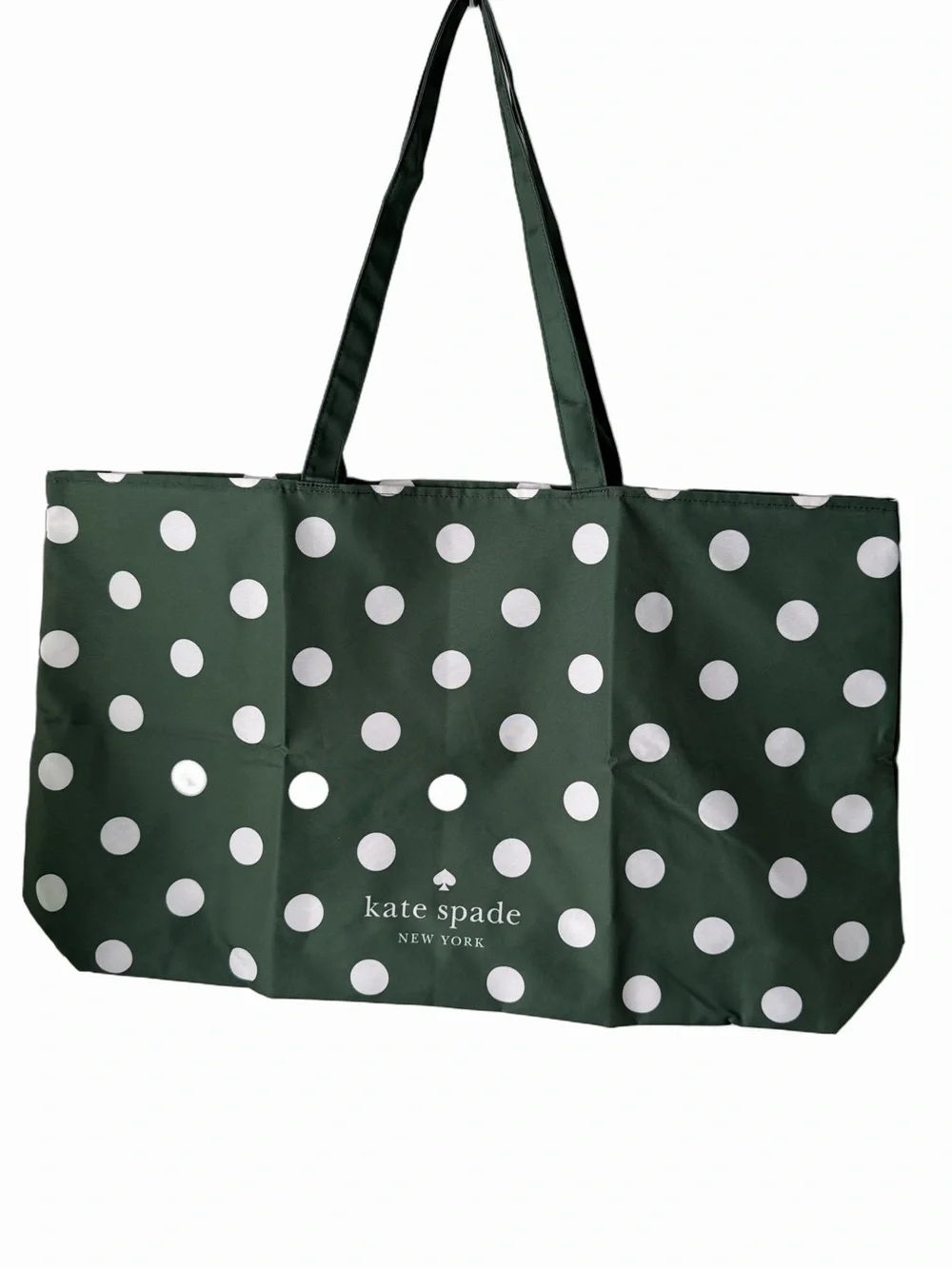 Kate Spade Green and White Polka Dot Tote Bag